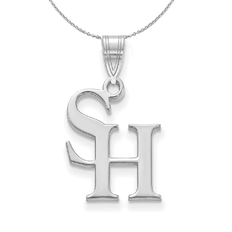 Leaf drop necklace-Sterling Silver Sam Houston State XS (Tiny) Pendant Necklace