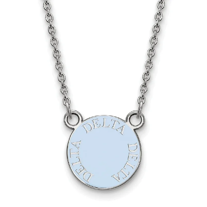 Sterling Silver Delta Delta Delta Small Enamel Disc Necklace