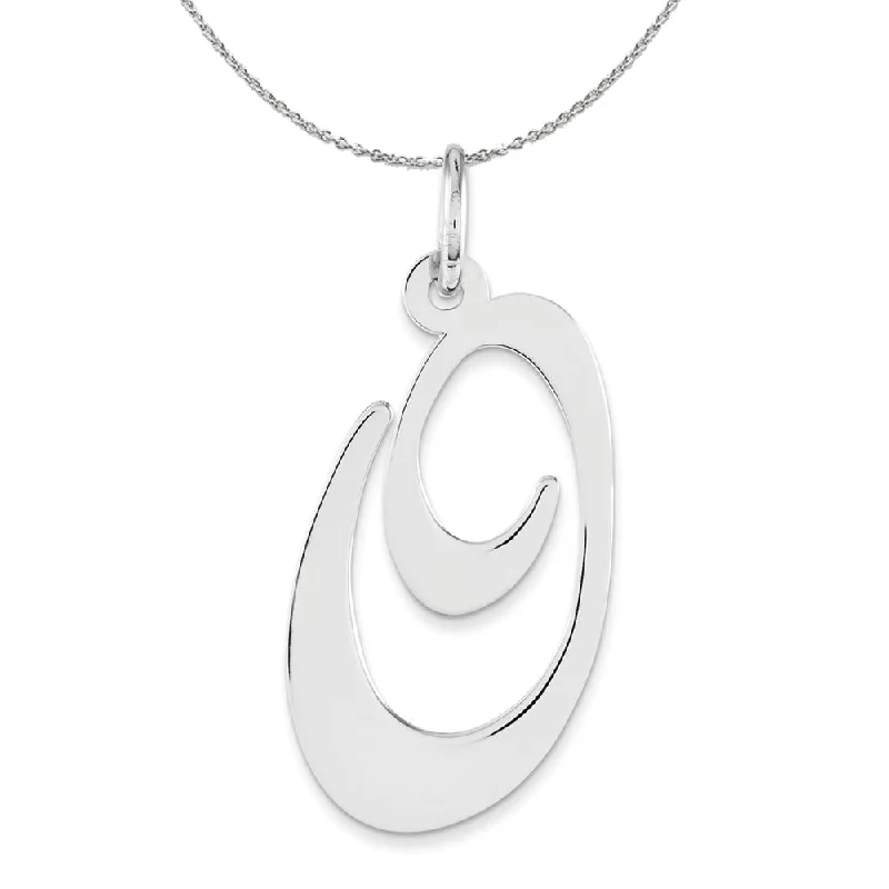 Gaelic swirl necklace-Sterling Silver, Ella Collection, LG Fancy Script Initial O Necklace