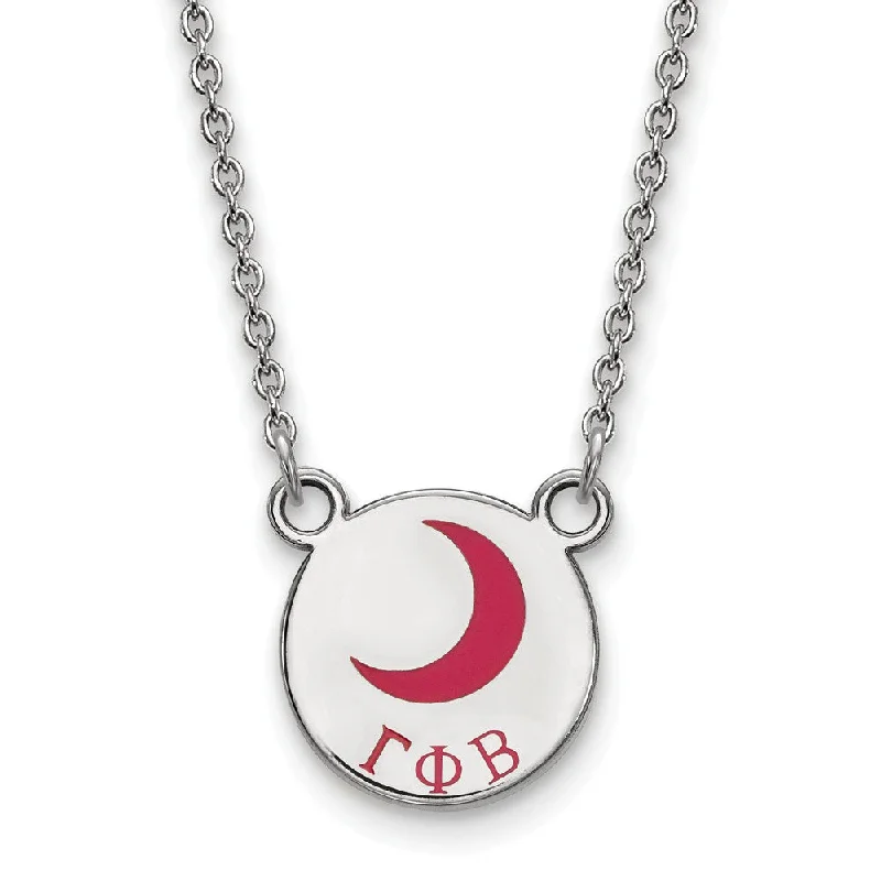 Sterling Silver Gamma Phi Beta Small Enamel Necklace