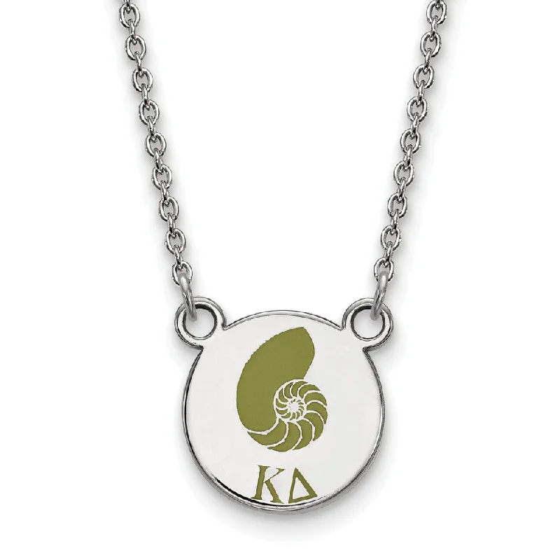 Sterling Silver Kappa Delta Small Enamel Necklace