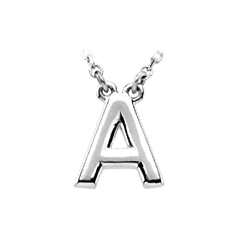 Summit ridge necklace-Sterling Silver, Kendall Collection, Block Initial A Necklace, 16 Inch