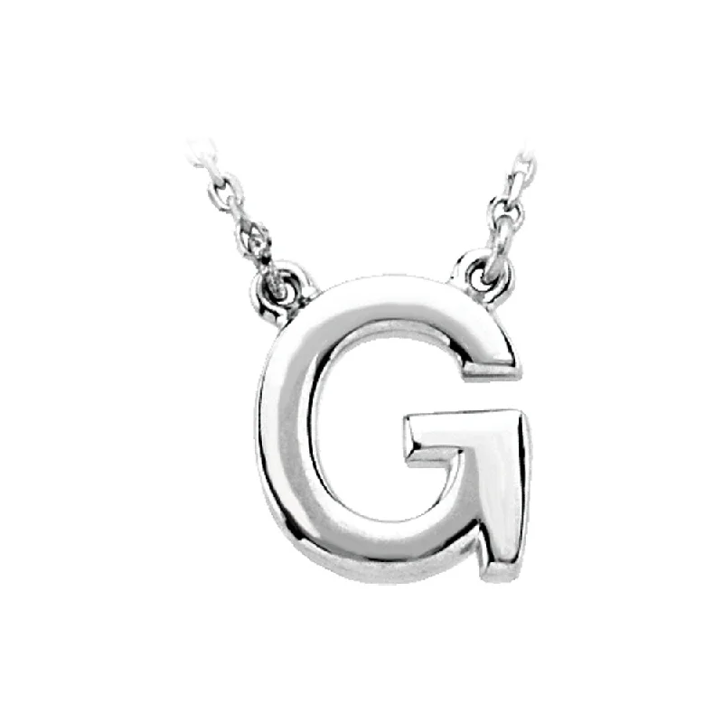 Gaelic swirl necklace-Sterling Silver, Kendall Collection, Block Initial G Necklace, 16 Inch