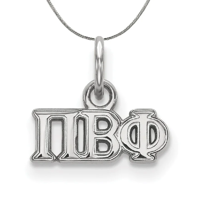 Sterling Silver Pi Beta Phi XS (Tiny) Greek Necklace