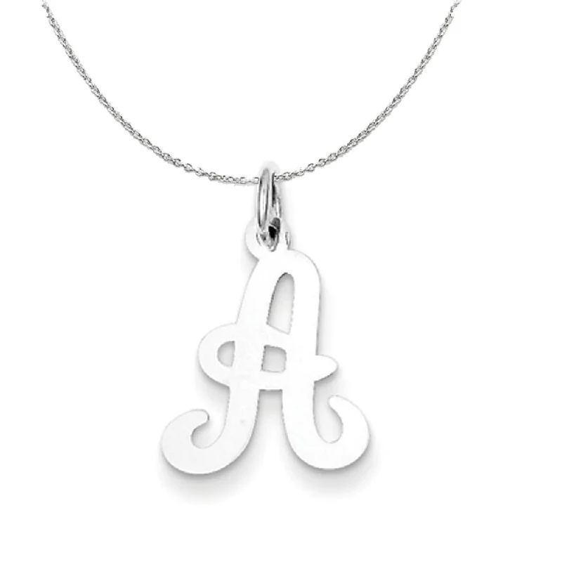 Sterling Silver, Sophia Collection, Small Script Initial A Necklace