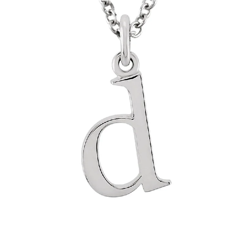 The Abbey Lower Case Initial 'd' Necklace in 14k White Gold, 16 Inch