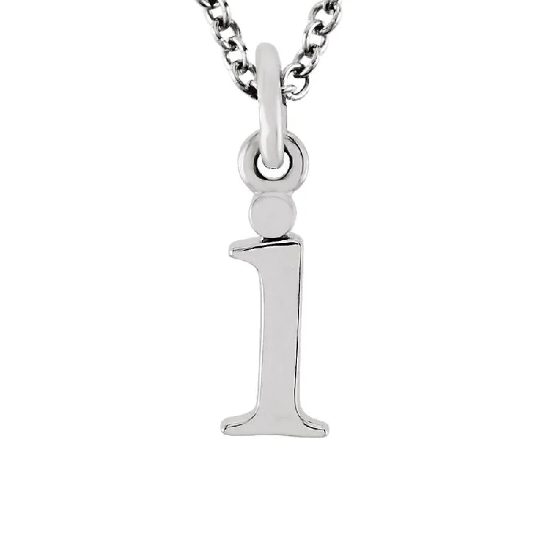 The Abbey Lower Case Initial 'i' Necklace in 14k White Gold, 16 Inch