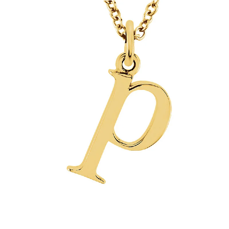 Bark splinter necklace-The Abbey Lower Case Initial 'p' Necklace in 14k Yellow Gold, 16 Inch