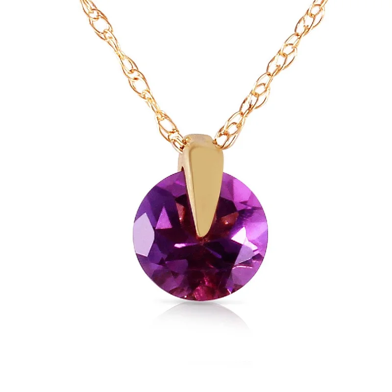 Soft check necklace-0.75 Carat 14K Solid Yellow Gold Saw It Coming Amethyst Necklace