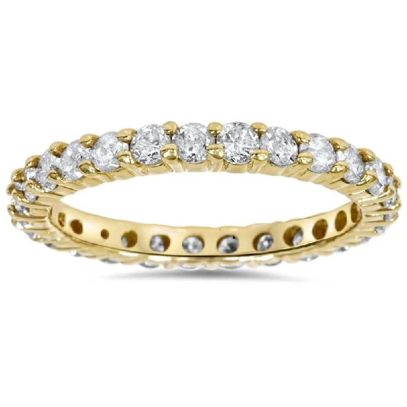 Reclaimed relic ring-1 1/2ct Prong Diamond Eternity Ring 14K Yellow Gold