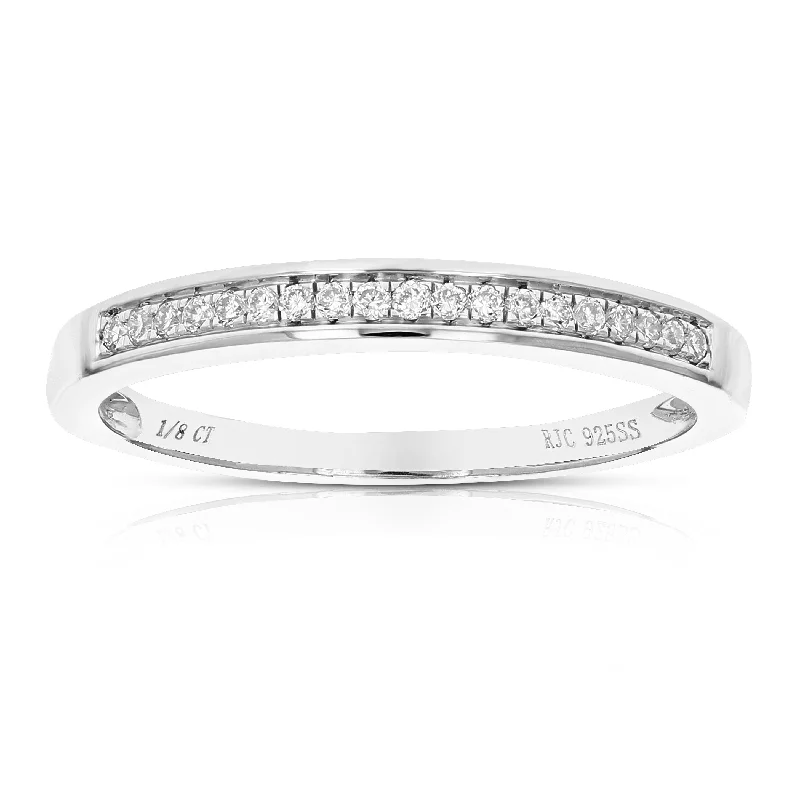 Baroque twist ring-1/10 cttw Round Cut Lab Grown Diamond Engagement Ring .925 Sterling Silver