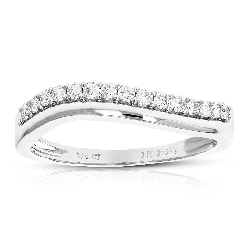 Fossil shard ring-1/4 cttw Round Lab Grown Diamond Prong Set Wedding Engagement Ring .925 Sterling Silver Prong Set