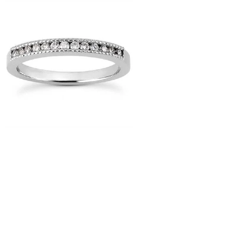 Iron cast ring-1/4ct Diamond Channel Set Ring 14K White Gold