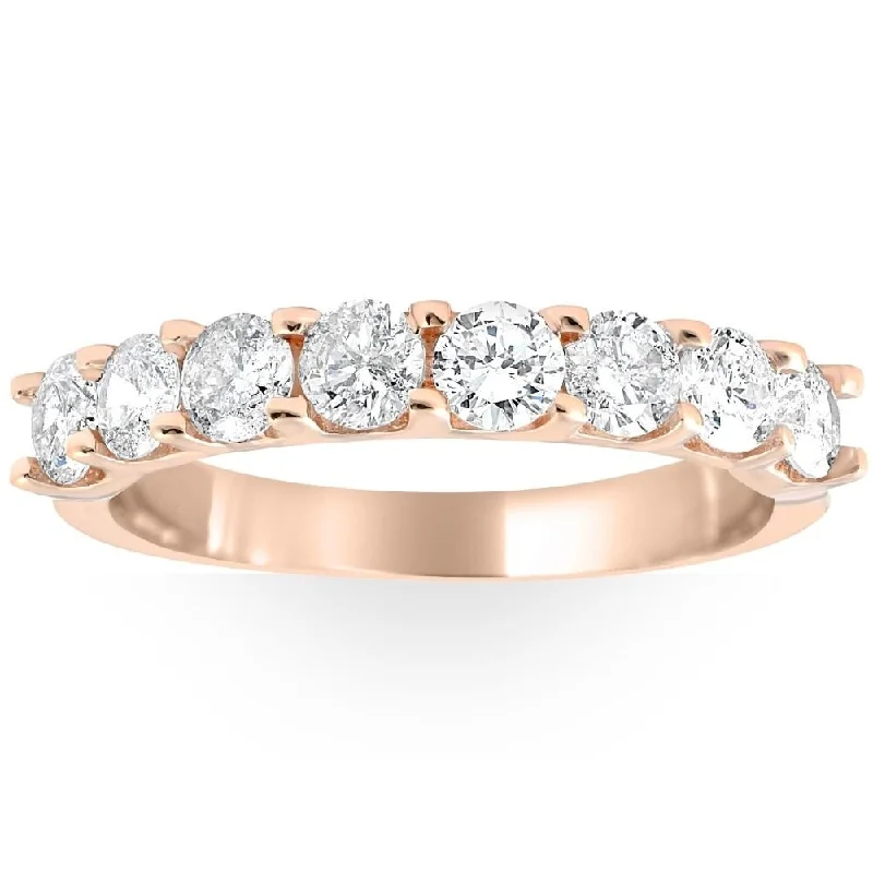 Maple grain ring-1 5/8 ct Diamond U Prong Wedding Ring 14k Rose Gold Anniversary Band Lab Grown