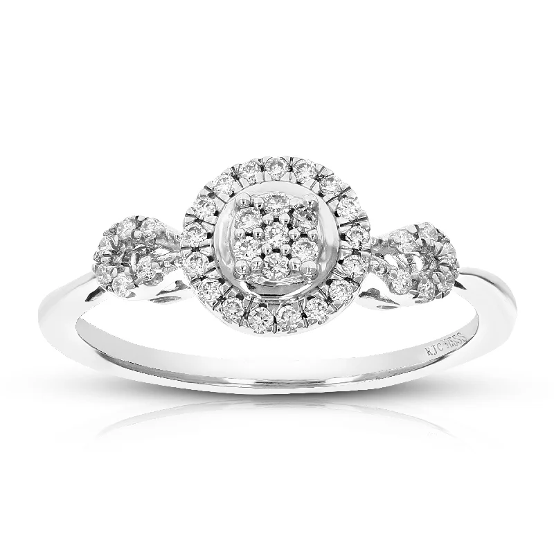 Check band ring-1/5 cttw Round Cut Lab Grown Diamond Engagement Ring .925 Sterling Silver Prong Set