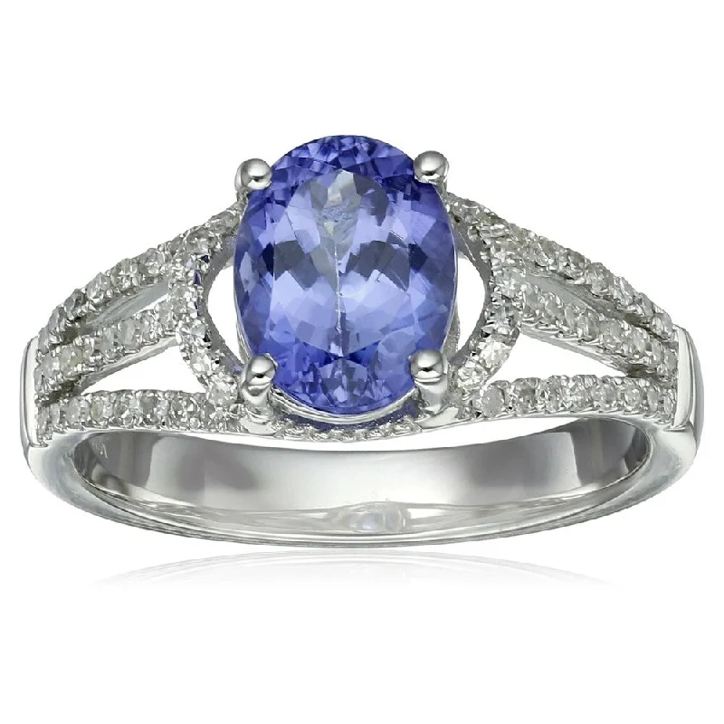 Vermilion topaz ring-10KT White Gold 2.1ctw Tanzanite & Diamond Ring