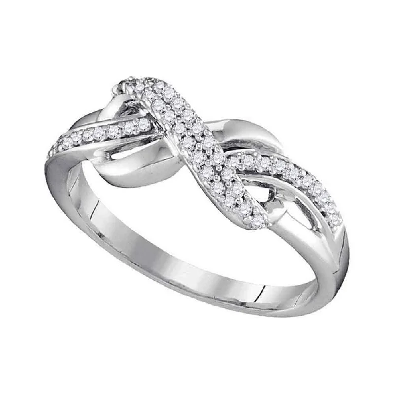 Crest ridge ring-10kt White Gold Womens Round Diamond Infinity Ring 1/5 Cttw