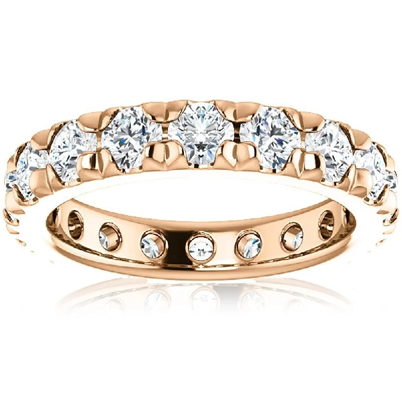 Tin toned ring-14k Rose Gold 3 5/8Ct Diamond Eternity Wedding Ring