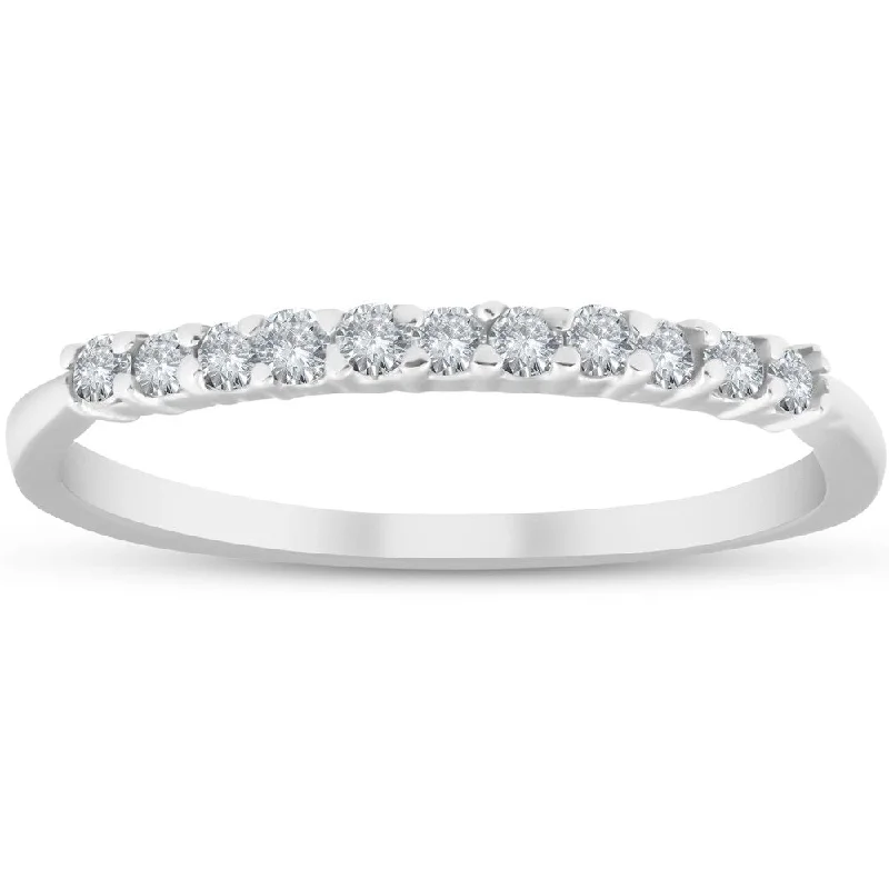 Maple grain ring-14k White Gold 1/4 Ct Diamond Wedding Anniversary Ring