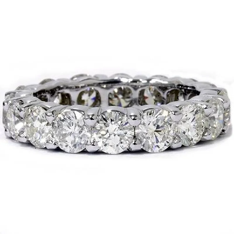 Tilted stone ring-14k White Gold 5 ct TDW Diamond Wedding Eternity Ring Womens Stackable Anniversary Band