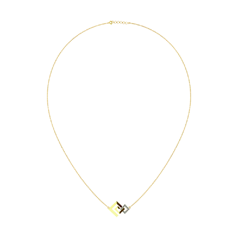 Grid mesh necklace-18 Karat Gold And Diamond Necklace