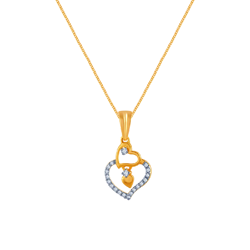 Sweeping edge necklace-18k (750) Yellow Gold And Diamond Pendant For Women