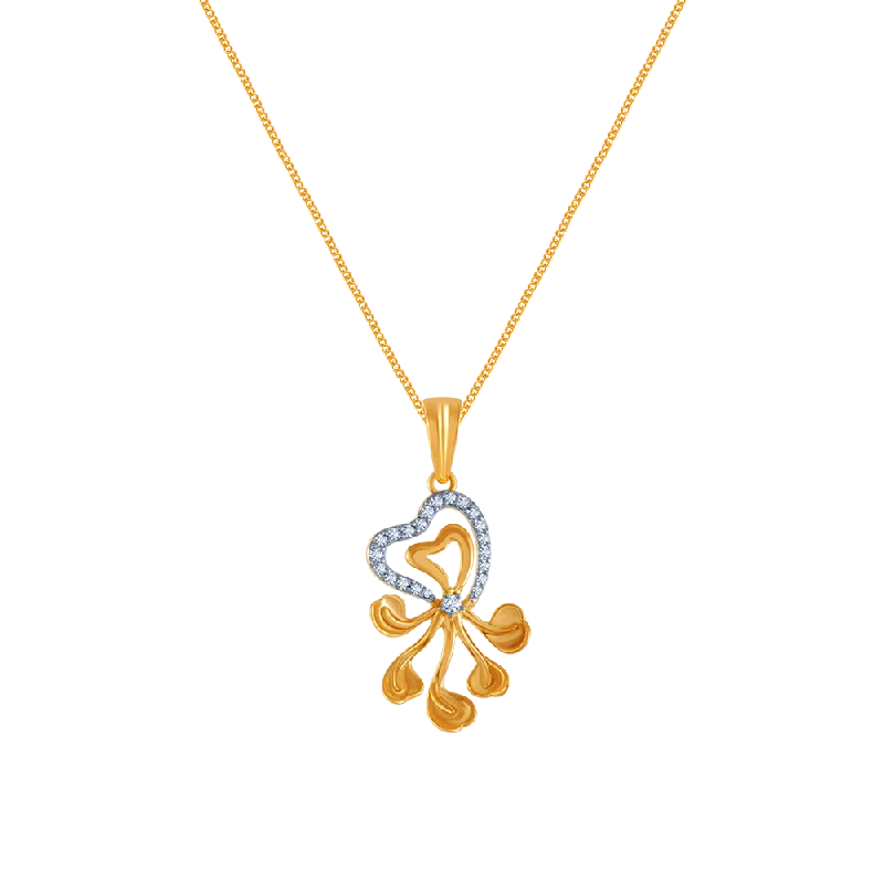 Zinc forged necklace-18k (750) Yellow Gold And Diamond Pendant For Women