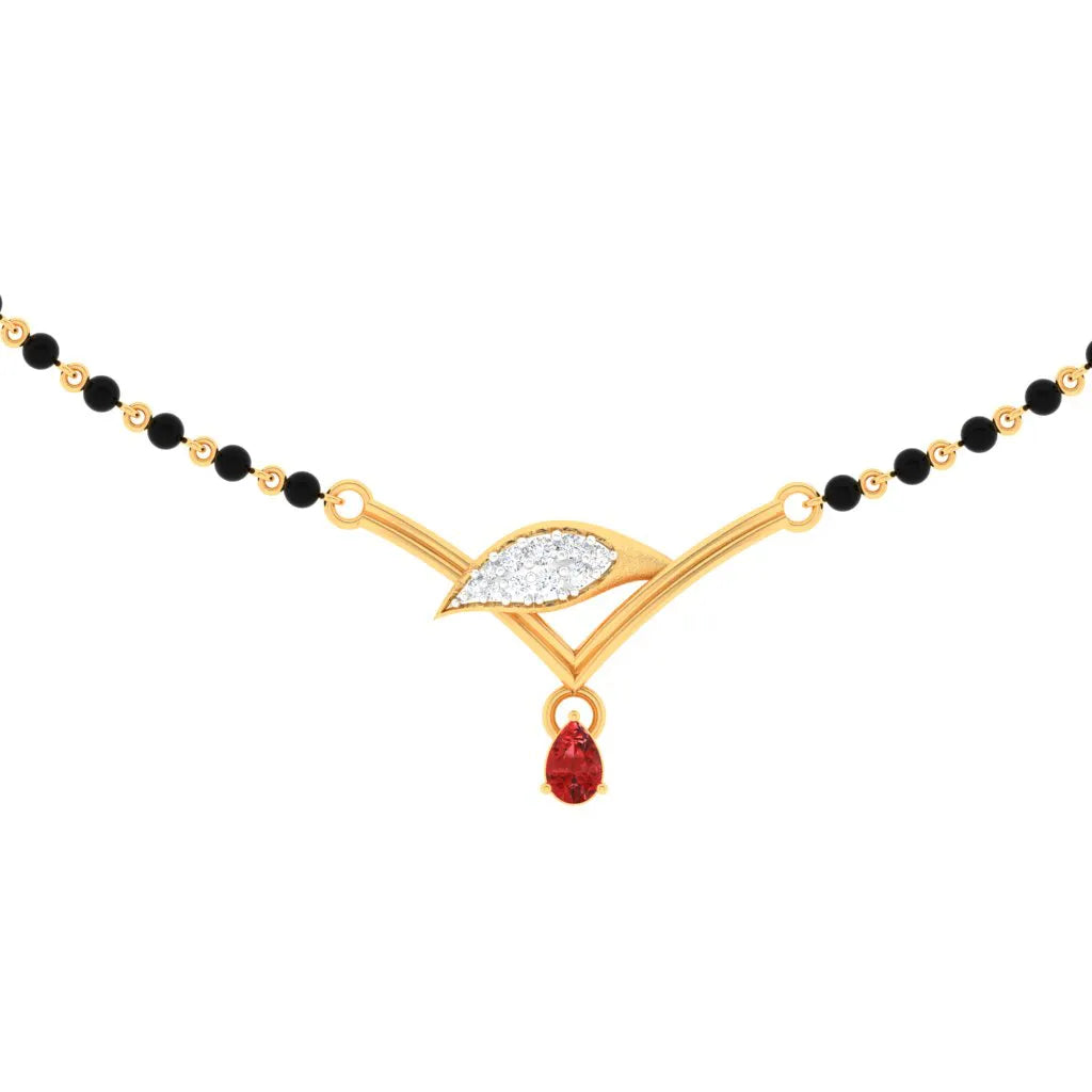 Fractured gem necklace-18k Exquisite Gold Mangalsutra With Diamonds From Pc Chandra