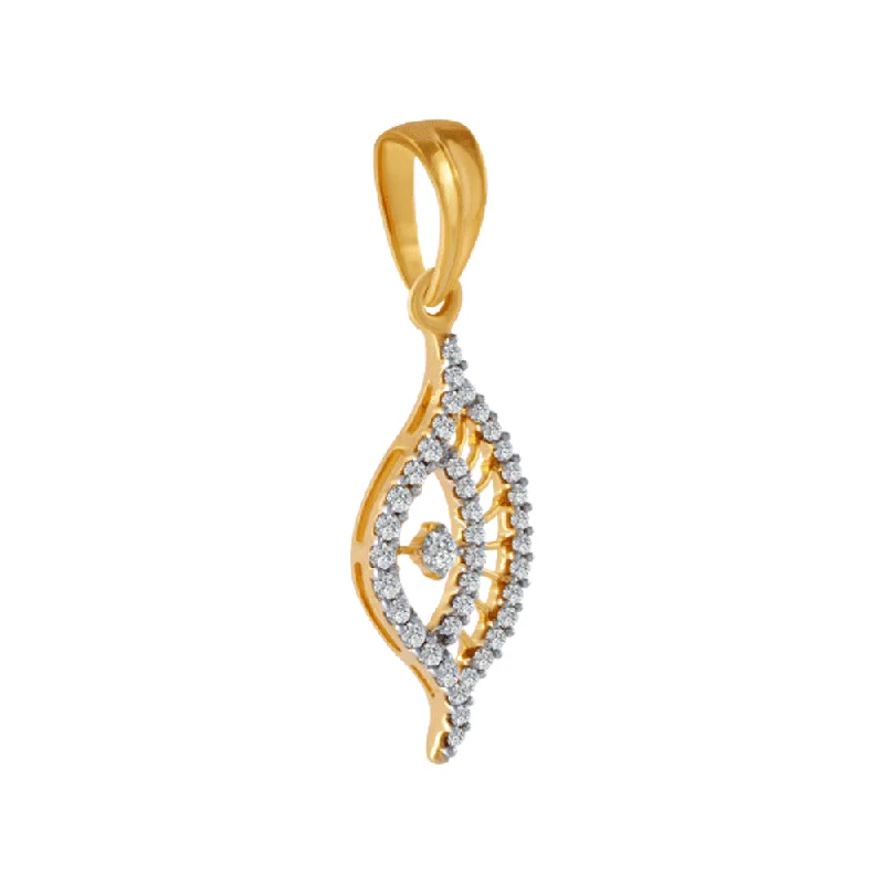 Ocean ridge necklace-18KT (750) Yellow Gold And Diamond Pendant For Women