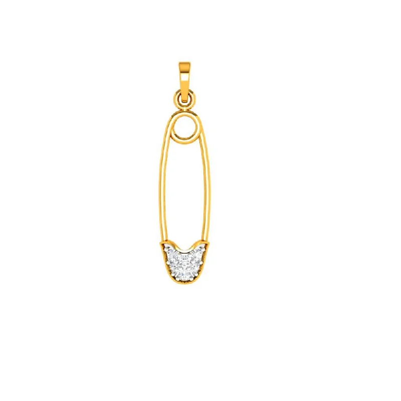 Pivot gem necklace-18KT (750) Yellow Gold Diamond Pendant For Woman