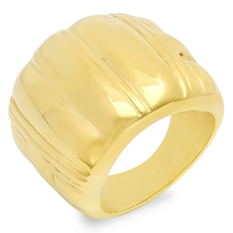 Woven twist ring-18kt Gold Plated Stainless Steel Ring