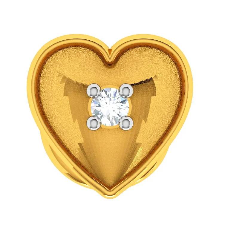 Snapped band necklace-18KT Heart Shaped Diamond Nose Ring Exclusively For You