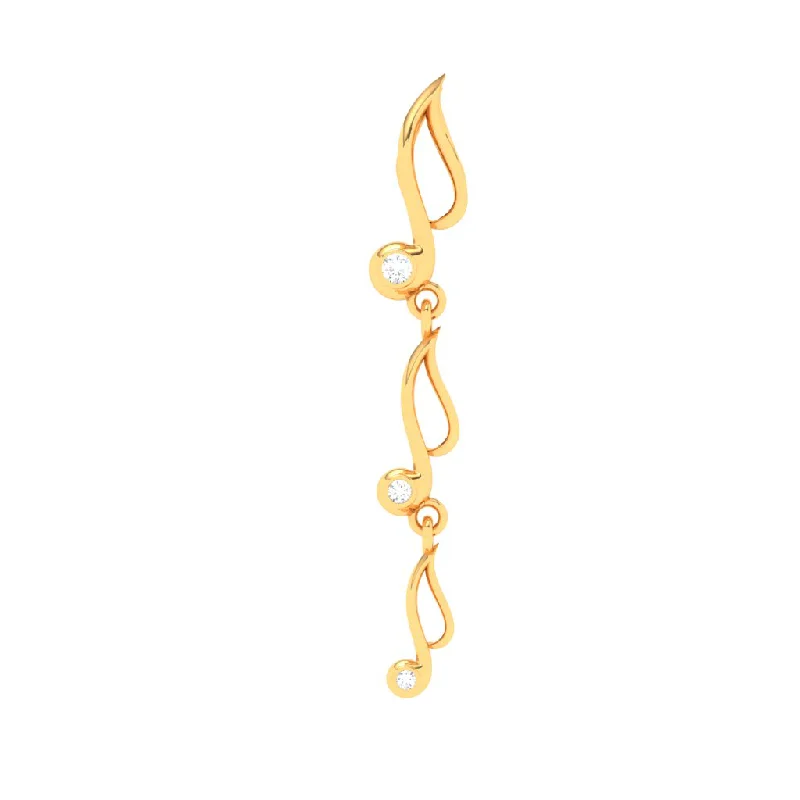 Notched edge necklace-18KT Musical Note Drop Gold Pendant From Diamond Collection