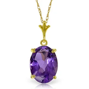 Sepia quartz necklace-3.12 Carat 14K Solid Yellow Gold Party Girl Amethyst Necklace