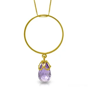 Micro shard necklace-3 Carat 14K Solid Yellow Gold Stand Out Amethyst Necklace