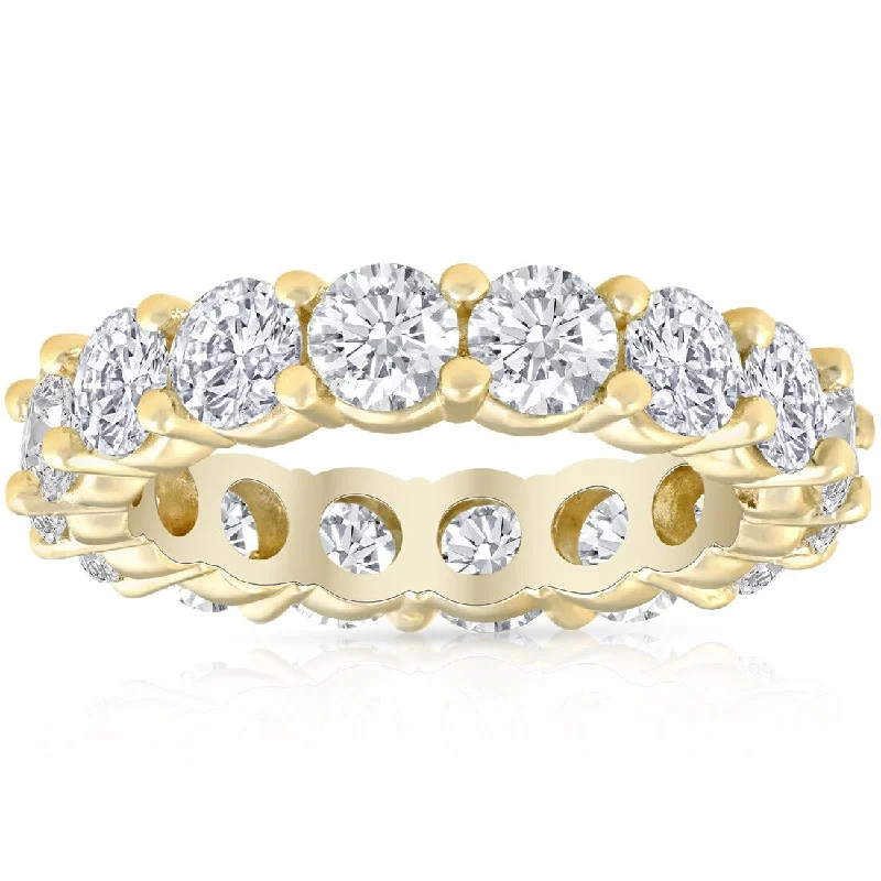 Helix coil ring-4Ct Diamond Eternity Wedding Ring Lab Grown Diamond 14k Yellow Gold