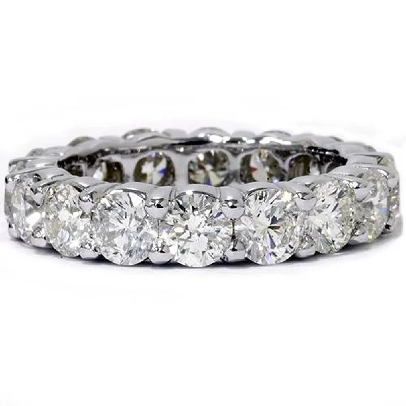 Sharp edge ring-5ct Prong Diamond Eternity Ring 14K White Gold Wedding Band