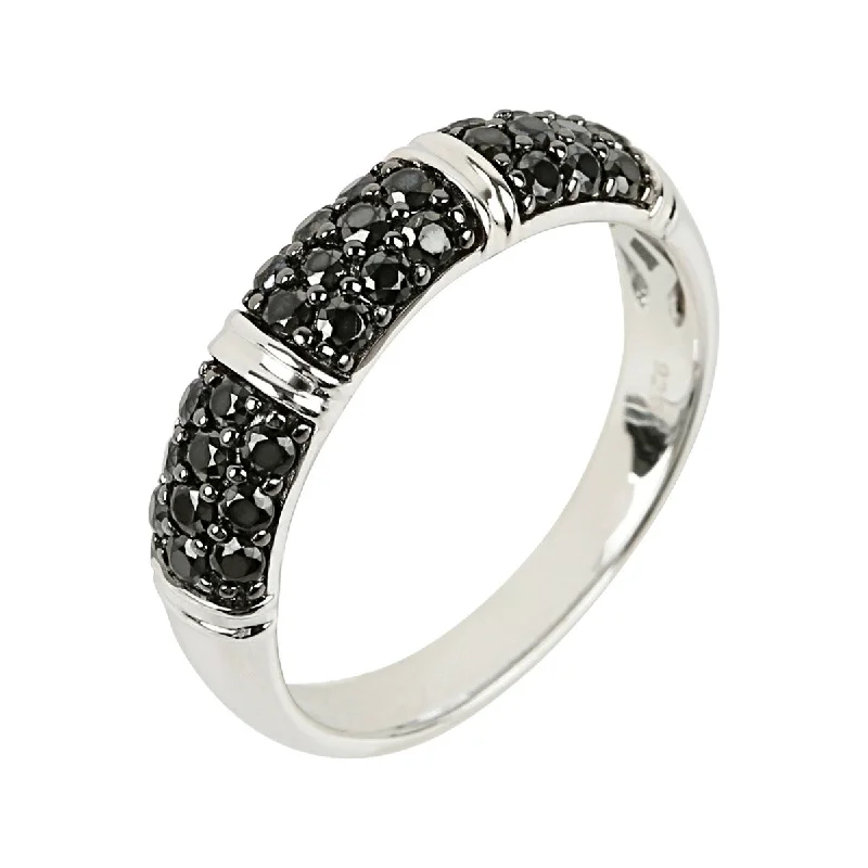 Flex clasp ring-925 Sterling Silver Black Spinel Band Ring