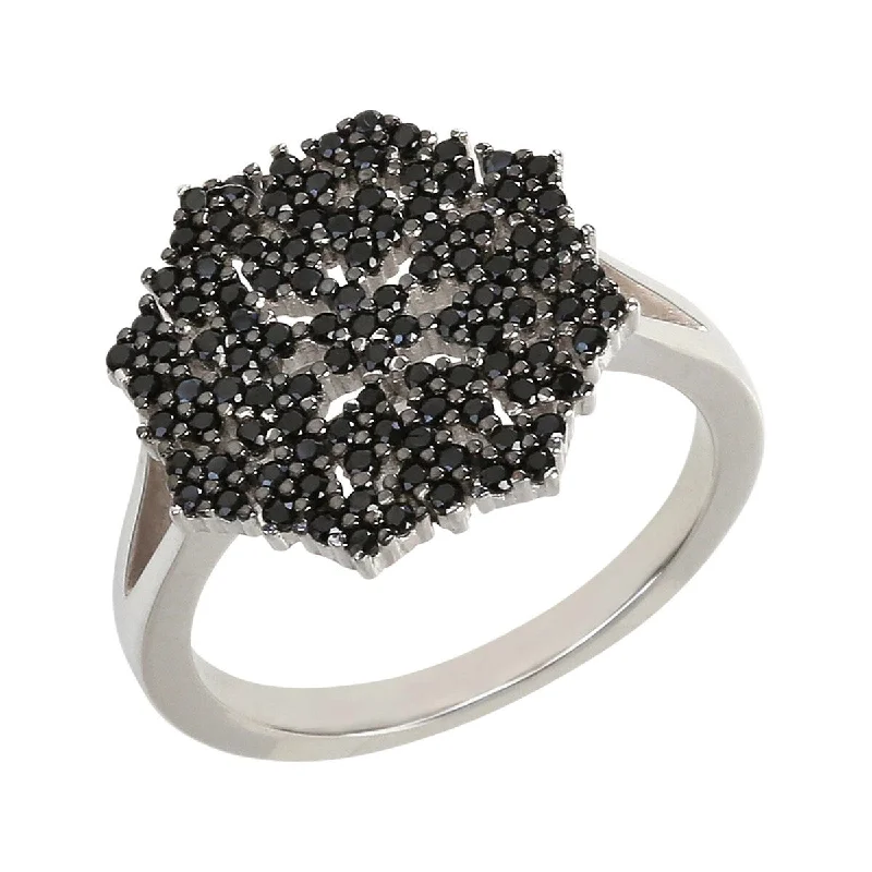 Tusk spike ring-925 Sterling Silver Black Spinel Ring