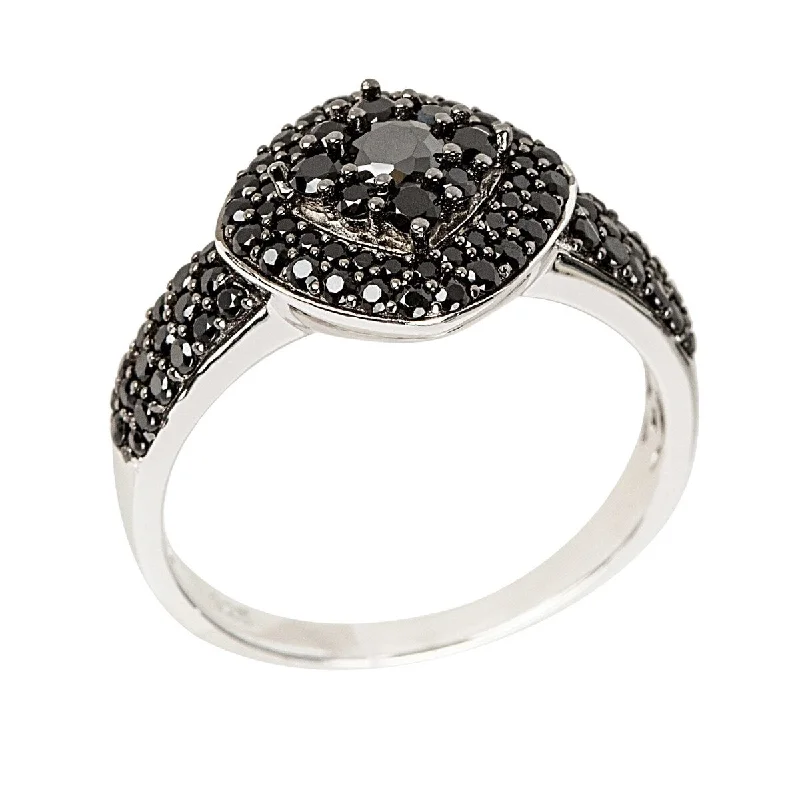 Sharp edge ring-925 Sterling Silver Black Spinel Ring