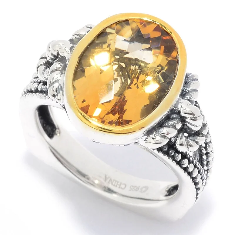 Cotton twist ring-925 Sterling Silver Citrine Gemstone Solitaire Ring