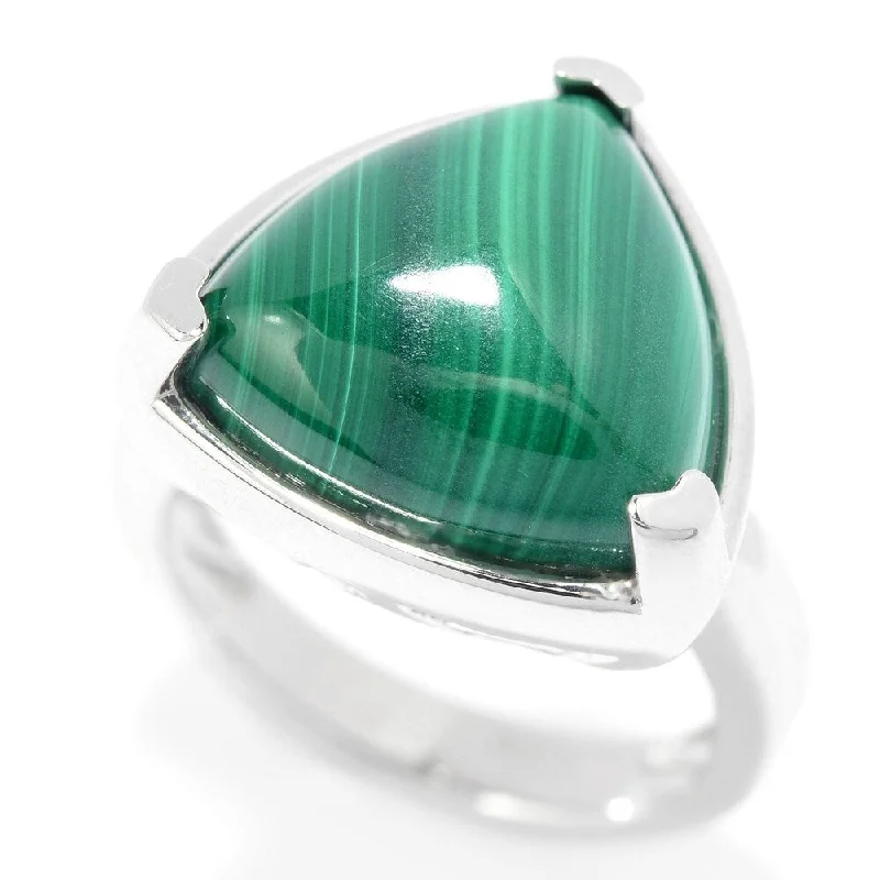 Briolette ruby ring-925 Sterling Silver Malachite Ring