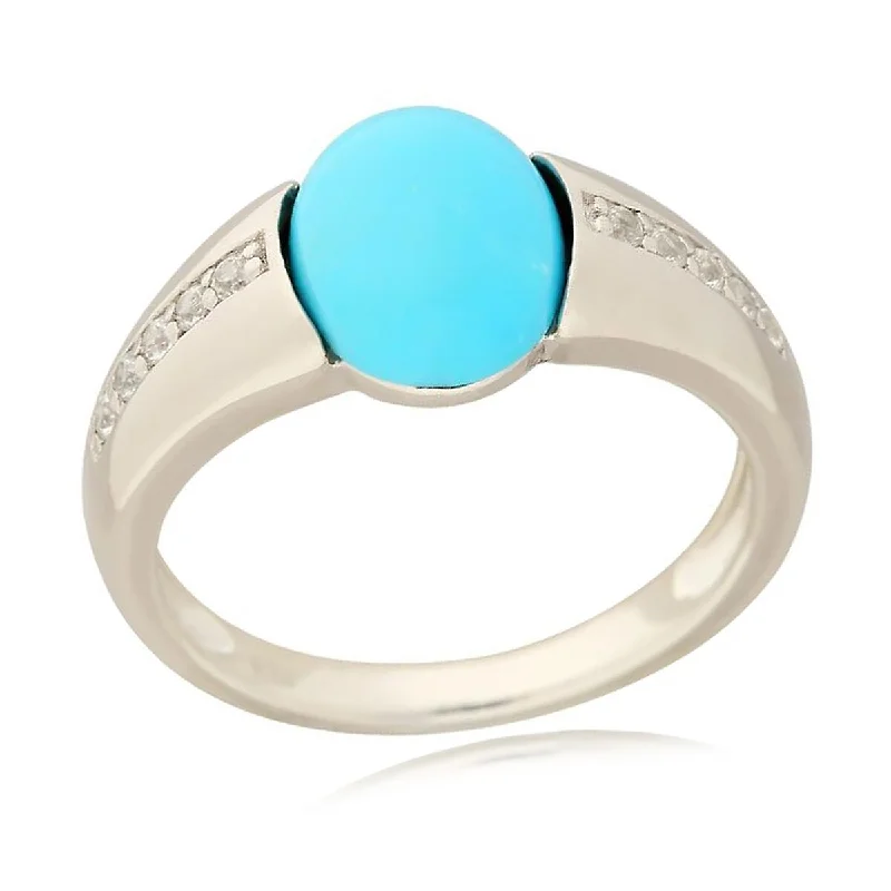 Gritty grain ring-925 Sterling Silver Sleeping Beauty Turquoise Gemstone Solitaire Ring