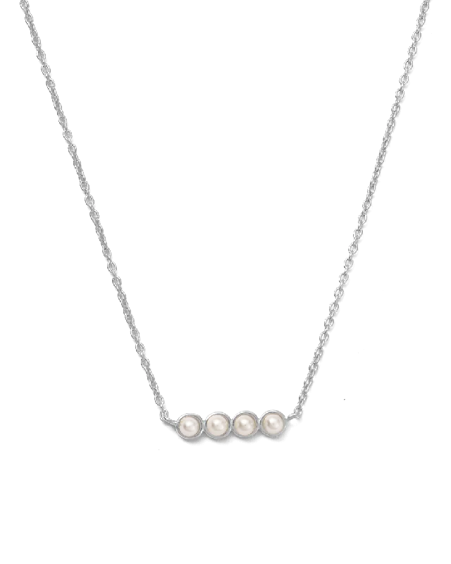 Sweeping edge necklace-ALCHEMISE PEARL NECKLACE (STERLING SILVER)