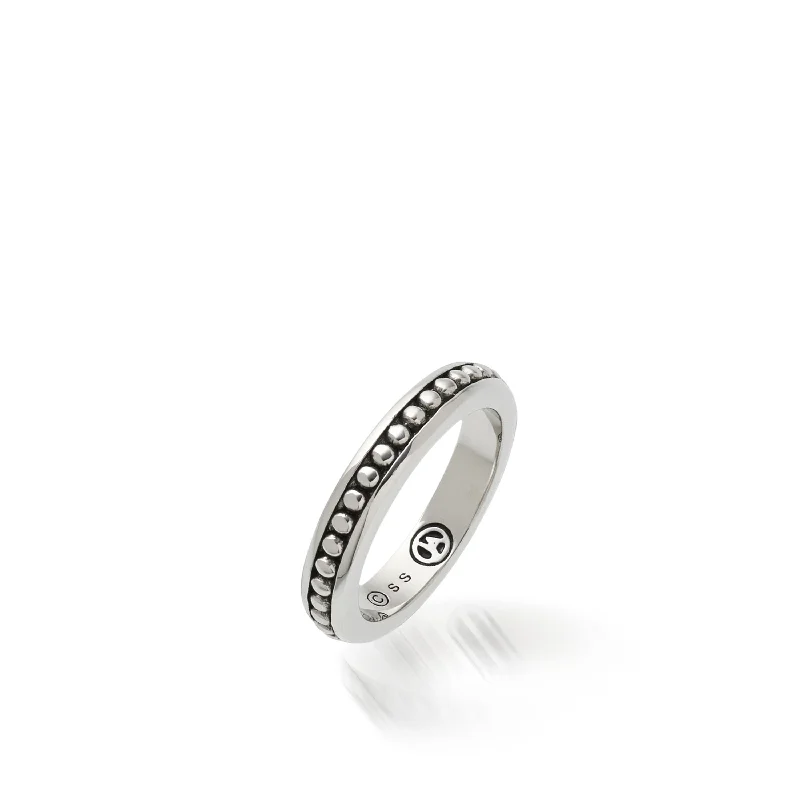 Shimmer spark ring-Antigua Ball Stack Ring