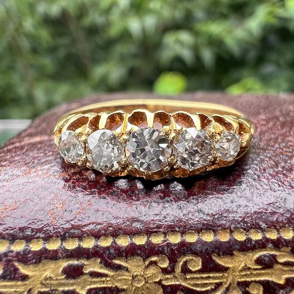 Fused stone ring-Antique Five Stone Diamond Band, 1913