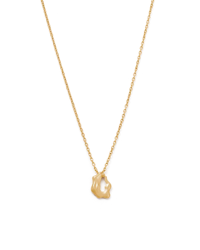 Glossy gem necklace-AQUARIUS STAR SIGN NECKLACE (18K GOLD VERMEIL)