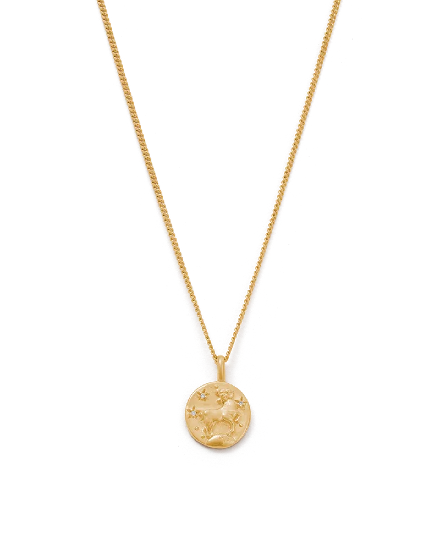 Snapped band necklace-ARIES PETITE ZODIAC NECKLACE (18K GOLD VERMEIL)