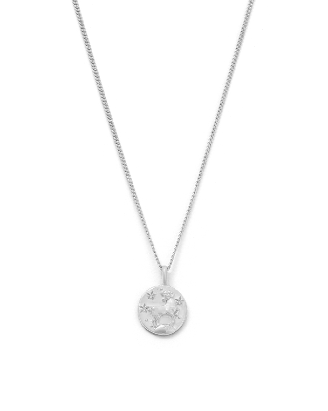 Frayed edge necklace-ARIES PETITE ZODIAC NECKLACE (STERLING SILVER)