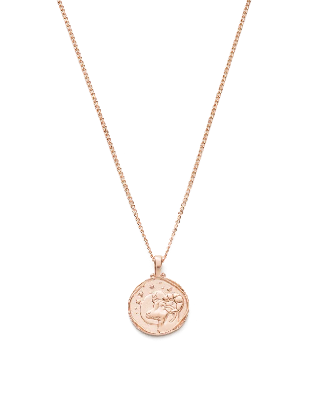 Fractured gem necklace-ARIES ZODIAC NECKLACE (18K ROSE GOLD VERMEIL)